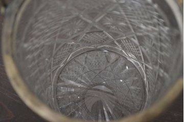 昭和初期　古い切子ガラス　アイスペール(氷入れ、アイスバスケット)(R-047439)