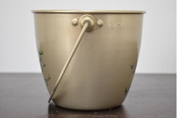 昭和レトロ　古い　アイスペール2点(アルミ、ガラス、日本製、アイスバスケット)(R-047440)