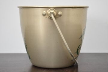 昭和レトロ　古い　アイスペール2点(アルミ、ガラス、日本製、アイスバスケット)(R-047440)
