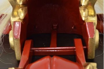 井波彫刻家　森田清一　木彫金獅子　共箱(彫刻、在銘、作家物)(R-047441)