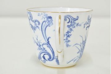 イギリス　1898年　ロイヤルクラウンダービー　印判花籠図　モカカップ&ソーサー(ROYAL CROWN DERBY、洋食器)(R-047442)