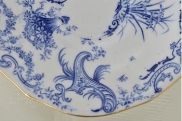 イギリス　1898年　ロイヤルクラウンダービー　印判花籠図　モカカップ&ソーサー(ROYAL CROWN DERBY、洋食器)(R-047442)