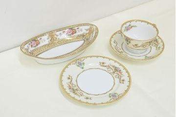 オールドノリタケ　カップ&ソーサー　ケーキ皿など3点(洋食器、Noritake)(R-047443)