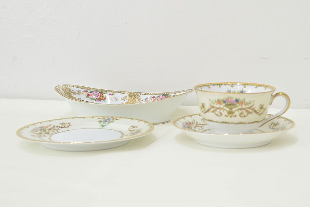 オールドノリタケ　カップ&ソーサー　ケーキ皿など3点(洋食器、Noritake)(R-047443)