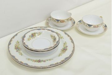 オールドノリタケ　カップ&ソーサー2客　KPM皿　大・小各2枚(洋食器、Noritake)(R-047444)