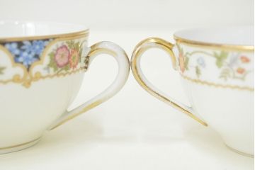オールドノリタケ　カップ&ソーサー2客　KPM皿　大・小各2枚(洋食器、Noritake)(R-047444)