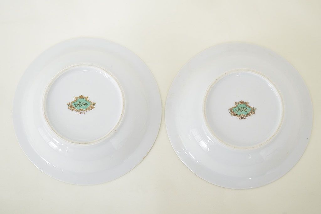 オールドノリタケ　カップ&ソーサー2客　KPM皿　大・小各2枚(洋食器、Noritake)(R-047444)