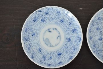江戸期　古伊万里　豆皿など5点(染付微塵唐草、成化年製、雛道具)(R-047445)