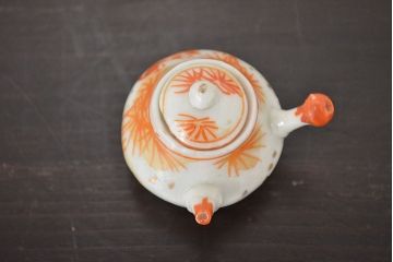 明治〜大正　古い雛道具　急須　湯呑　猪口8点(磁器、ミニチュア)(R-047446)