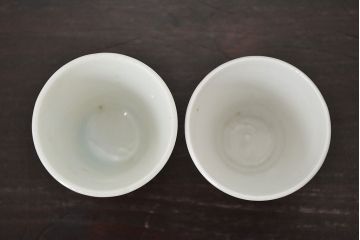 明治〜大正　古い雛道具　急須　湯呑　猪口8点(磁器、ミニチュア)(R-047446)