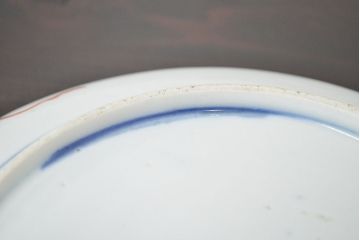 江戸幕末期　伊万里焼　唐草色絵　六寸皿2枚(中皿、和食器)(R-047451)