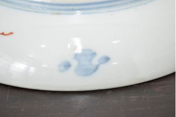 江戸幕末期　伊万里焼　唐草色絵　六寸皿2枚(中皿、和食器)(R-047451)