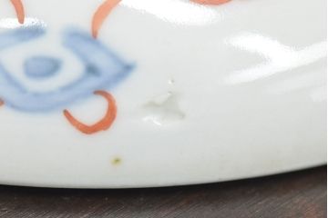 江戸幕末期　伊万里焼　唐草色絵　六寸皿2枚(中皿、和食器)(R-047451)