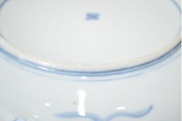 江戸幕末期　伊万里焼　唐草色絵　六寸皿2枚(中皿、和食器)(R-047452)