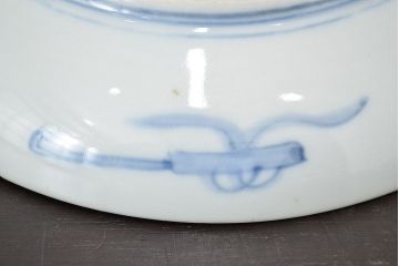 江戸幕末期　伊万里焼　唐草色絵　六寸皿2枚(中皿、和食器)(R-047452)