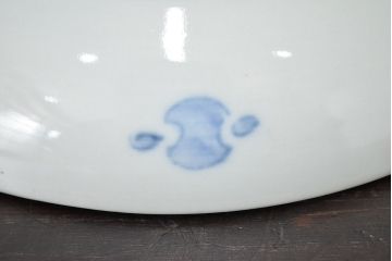 江戸幕末期　伊万里焼　唐草色絵　六寸皿2枚(中皿、和食器)(R-047452)
