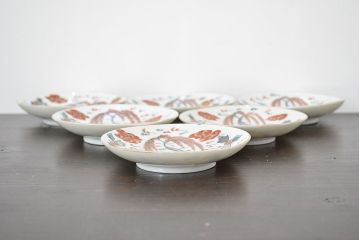江戸期　伊万里焼　色絵　小皿6枚(和食器)(R-047453)