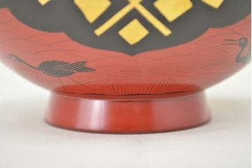 平安堂塗製　己ん典作　瑞祥　木製椀(漆器、共箱)(R-047456)