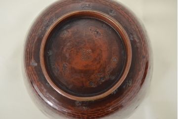 平安金栄堂　銅製内銀　盃洗一対　共箱(酒器)(R-047457)