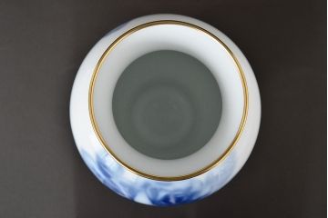 大倉陶園　ブルーローズ　花瓶　定価43,200円(花器、フラワーベース)(R-047467)