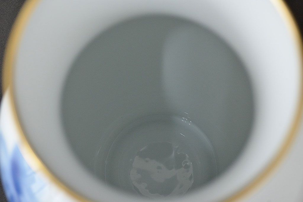 大倉陶園　ブルーローズ　花瓶　定価43,200円(花器、フラワーベース)(R-047467)