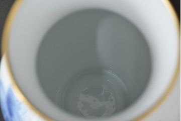 大倉陶園　ブルーローズ　花瓶　定価43,200円(花器、フラワーベース)(R-047467)