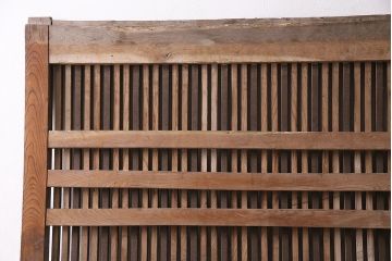 アンティーク建具　明治期　総欅(ケヤキ)材　どっしりとした存在感漂う蔵戸1枚　(R-047469)