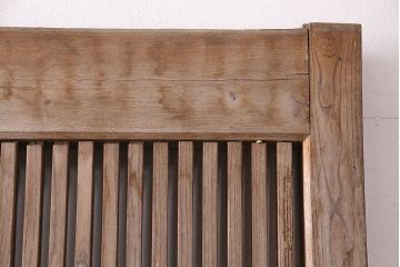 アンティーク建具　明治期　総ケヤキ材　どっしりとした存在感漂う蔵戸(玄関戸、引き戸、建具)(R-047469)