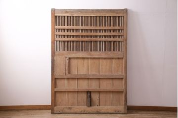 アンティーク建具　明治期　総ケヤキ材　どっしりとした存在感漂う蔵戸(玄関戸、引き戸、建具)(R-047469)