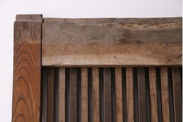 アンティーク建具　明治期　総ケヤキ材　どっしりとした存在感漂う蔵戸(玄関戸、引き戸、建具)(R-047469)
