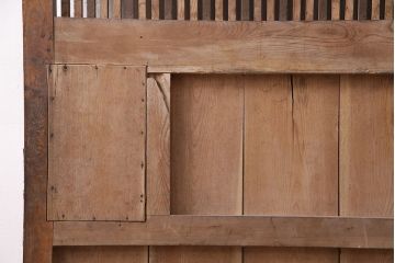 アンティーク建具　明治期　総ケヤキ材　どっしりとした存在感漂う蔵戸(玄関戸、引き戸、建具)(R-047469)