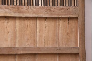 アンティーク建具　明治期　総ケヤキ材　どっしりとした存在感漂う蔵戸(玄関戸、引き戸、建具)(R-047469)