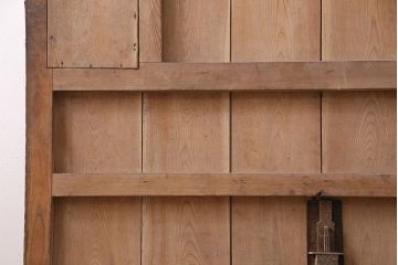 アンティーク建具　明治期　総ケヤキ材　どっしりとした存在感漂う蔵戸(玄関戸、引き戸、建具)(R-047469)