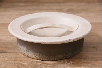 ペイントがかわいいレトロで大きなミルク缶(牛乳缶、ディスプレイ、ガーデニング雑貨)(R-047471)