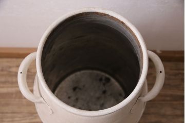 ペイントがかわいいレトロで大きなミルク缶(牛乳缶、ディスプレイ、ガーデニング雑貨)(R-047471)