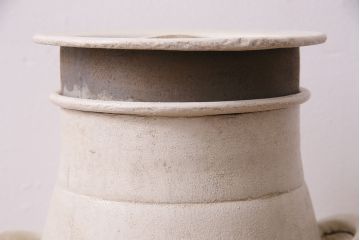 ペイントがかわいいレトロで大きなミルク缶(牛乳缶、ディスプレイ、ガーデニング雑貨)(R-047471)