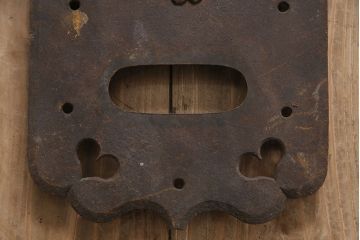 アンティーク雑貨　時代物ならではの味わいが魅力的な蔵戸の錠前金具3点セット(ディスプレイ雑貨、蔵戸パーツ)(R-047492)