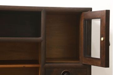 中古　松本民芸家具　モダンな雰囲気が魅力の90型茶タンス(サイドボード、戸棚)(定価約35万6千円)(R-047498)