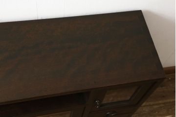 中古　松本民芸家具　モダンな雰囲気が魅力の90型茶タンス(サイドボード、戸棚)(定価約35万6千円)(R-047498)