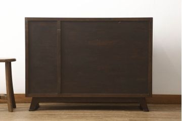 中古　松本民芸家具　モダンな雰囲気が魅力の90型茶タンス(サイドボード、戸棚)(定価約35万6千円)(R-047498)