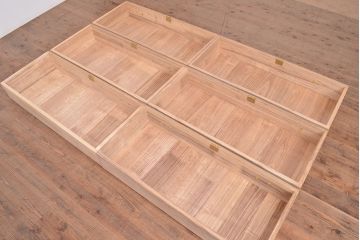 中古　民芸家具　厚手桐材をお品全てに用いられた国産手造りの衣装箪笥(整理箪笥、和タンス、引き出し、桐箪笥、桐たんす)(R-047506)