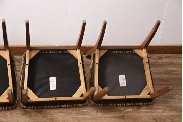 イギリスヴィンテージ　G-PLAN(ジープラン)　X-back(エックスバック)がお洒落なチーク材製のチェア4脚セット(ダイニングチェア、椅子、ビンテージ)(R-047515)