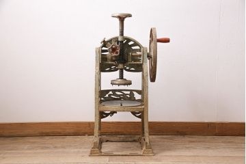 アンティーク雑貨　昭和レトロ　初雪(Hatsuyuki)　手動式かき氷機(手回し、ディスプレイ)(R-047522)