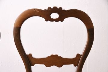 フランスアンティーク　ウォールナット材　気品漂う上質な空間作りにおすすめのチェア4脚セット(ダイニングチェア、椅子)(R-047524)