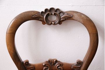 フランスアンティーク　ウォールナット材　気品漂う上質な空間作りにおすすめのチェア2脚セット(ダイニングチェア、椅子)(R-047525)