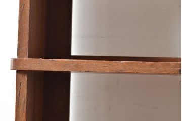 昭和レトロ　見せる収納にぴったり!素朴な木味がぬくもりを感じるラワン材製の本棚(オープンラック、シェルフ)(R-047535)