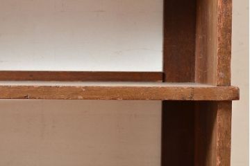 昭和レトロ　見せる収納にぴったり!素朴な木味がぬくもりを感じるラワン材製の本棚(オープンラック、シェルフ)(R-047535)