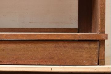 昭和レトロ　見せる収納にぴったり!素朴な木味がぬくもりを感じるラワン材製の本棚(オープンラック、シェルフ)(R-047535)