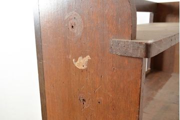 昭和レトロ　見せる収納にぴったり!素朴な木味がぬくもりを感じるラワン材製の本棚(オープンラック、シェルフ)(R-047535)