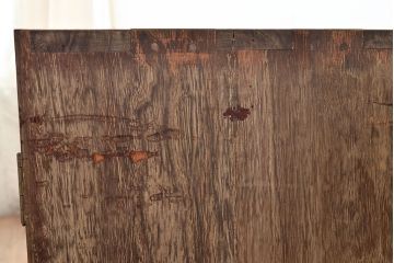 和製アンティーク　桐材と黒柿材が使われた、味わい深い趣の戸棚(収納棚、キャビネット)(R-047540)